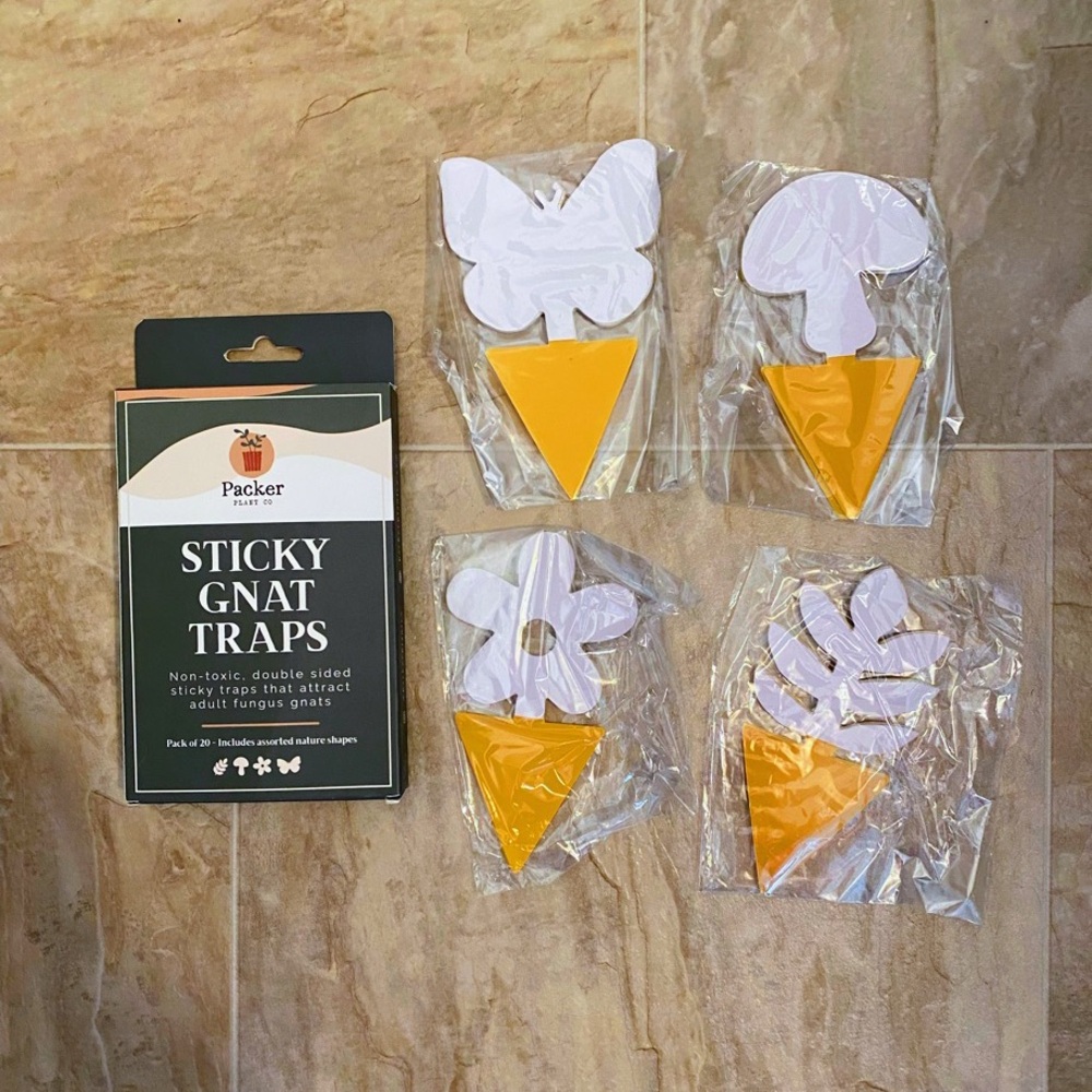Sticky Gnat Traps Pack Of 20 Fun Assorted Natural Shapes Non-Toxic New